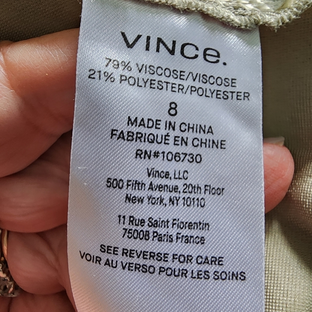 Vince Olive Green Velvet Midi Dress - Picture 9 of 10